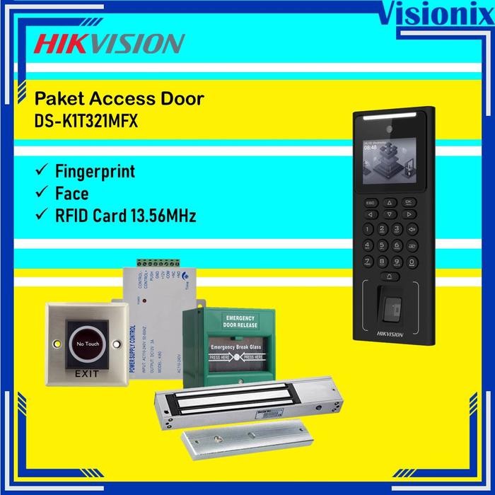 

Paket Access Control Door Hikvision DS-K1T321MFX Face Fingerprint Card 13.56MHz