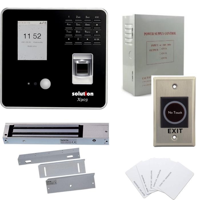

access control solution x903 Absensi wajah akses door fingerprint wifi - kayu/besi/alumn