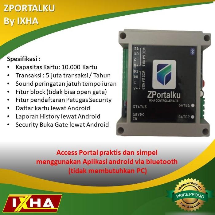 

Access Control IXHA Portal Otomatis Barrier Gate ZPORTALKU via Android