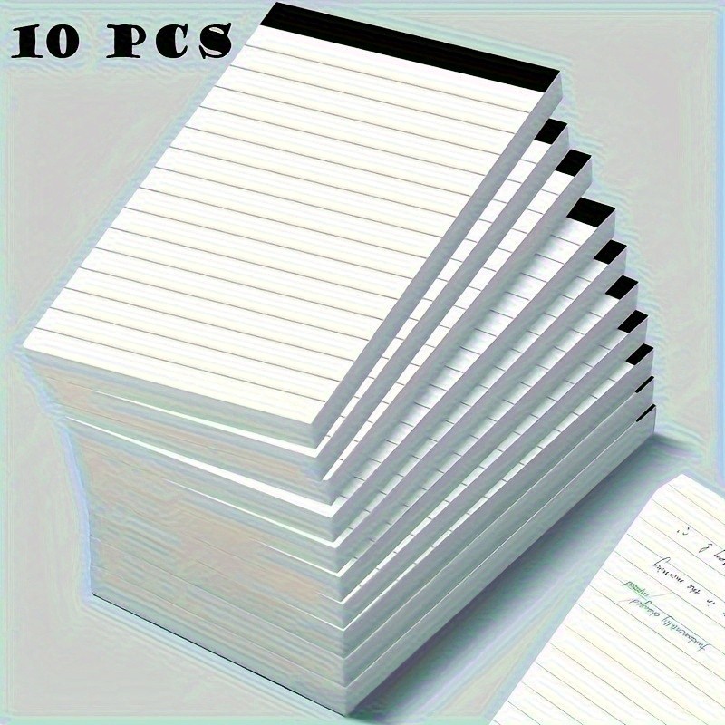 

10Pack Durable writing pad with padding 30 sheets per page perfect for taking notes at school, in the office, and when going out