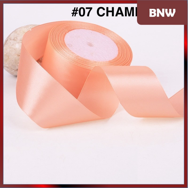 

BNW - PTA8 SATIN Pita Satin Roll Motif Setangan Satin dan Transparan Modern Pita Kado 4cm/Pita Dekorasi Buket