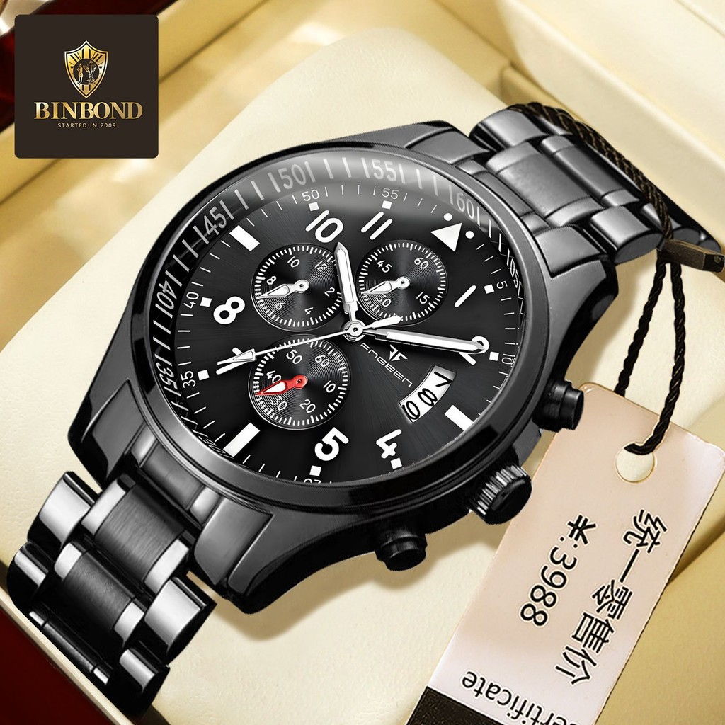 

Jam Tangan Bisnis Pria Multifungsi Fenzun Tahan Air Olahraga Perdagangan Lintas Batas Kuarsa Jam Tangan Baja Hitam Kalender Tingkat Tinggi