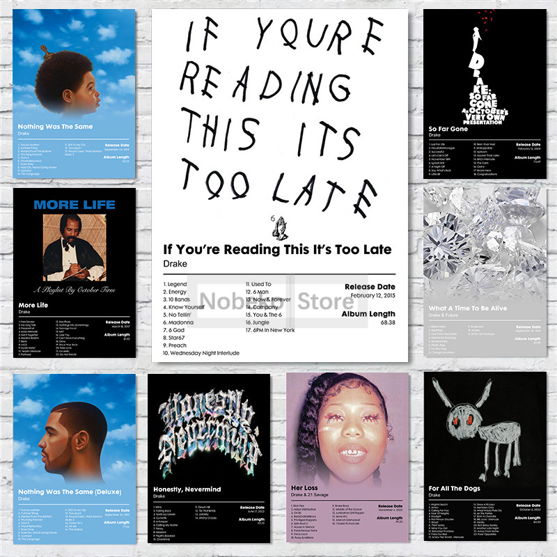 

Popular Rapper Drake Album Cover Posters Modern Hip-hop Music Prints Canvas Wall Art Pictures Home Room Music Album Decoration