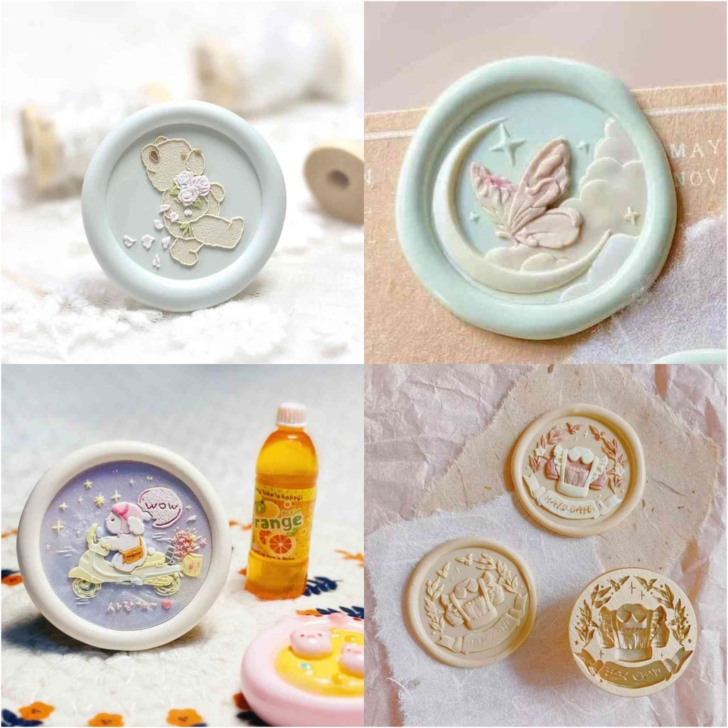 

Fire Seal Seal Head Lovely Relief Brass Head Multi-Layer Hand-Carved Idy Envelope Invitation Card Sealed Hand Account Stamp Toy