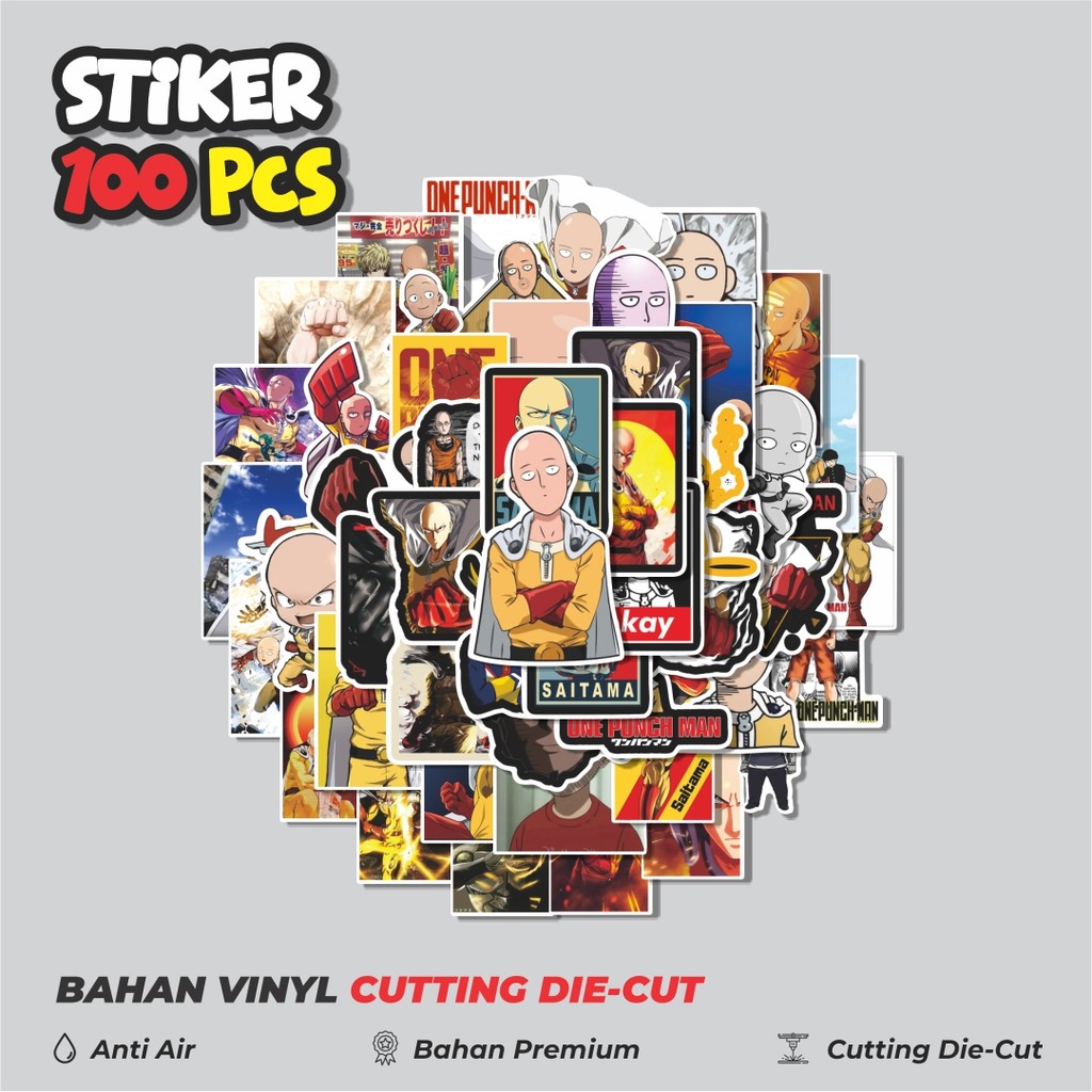 

Terbaru! 50 pcs Stiker One Punch Man Dekorasi Lucu Kreatif untuk Notebook, Skateboard, HP