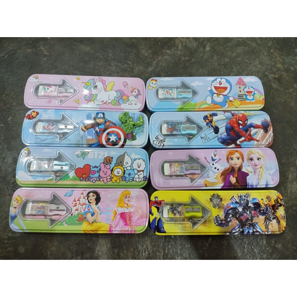 

*KA* KOTAK PENSIL KALENG SET 1 SUSUN / ALAT TULIS KALENG SET (21 X 6.5 X 2) NEW