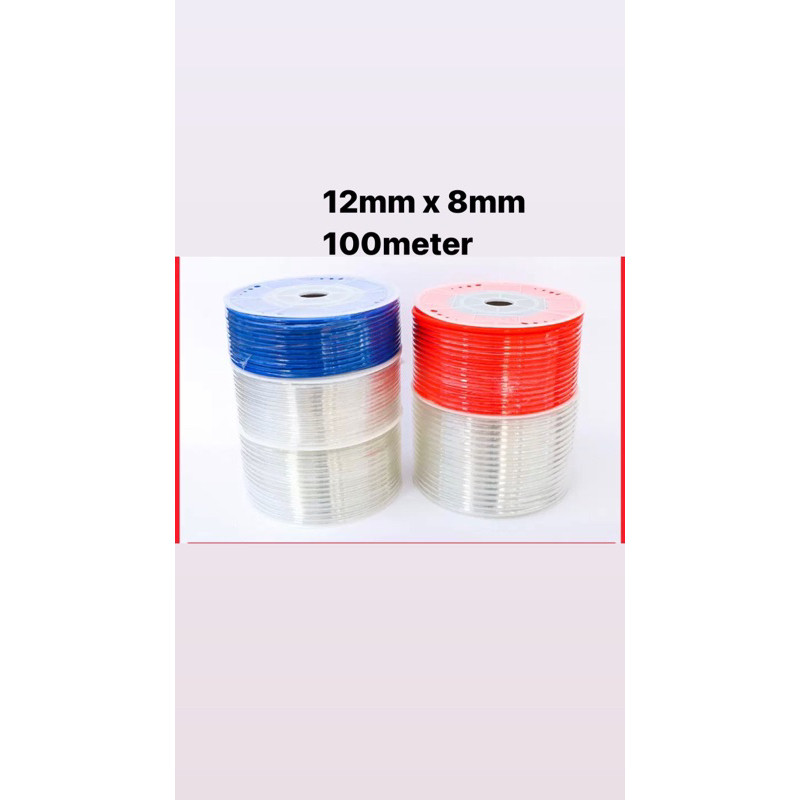 SELANG ANGIN POLYURETHANE PNEUMATIC PU / SELANG PU 12MM X 8MM ROLL 100 METER
