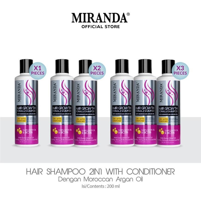 

[FYC] Miranda Hair Growth Biotin Shampoo 2in1 with Conditioner 200ml Argan Bunga