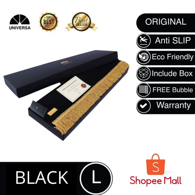 PROMO Universa Sajadah Dewasa HITAM (L) - Sajadah Polos UNIVERSA, Sajadah Bulu Busa Kulit Rumbai