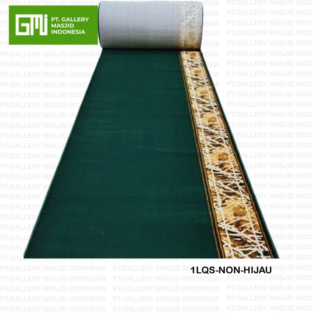 PROMO PT. GMI - Karpet Sajadah Masjid Roll Tebal 13mm AL AQSA Warna Hijau / Merah / Cokelat