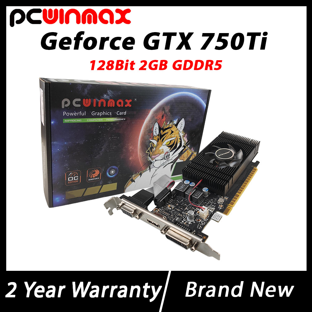 PCWINMAX New Geforce GTX 750 Ti Low Profile VGA Graphics Card 2GB GDDR5 128Bit GTX 750Ti Video Card 