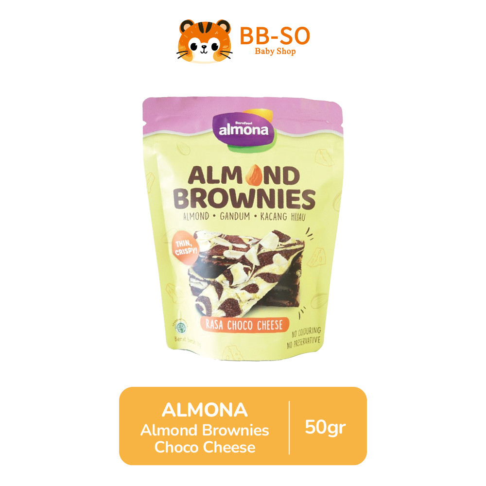 

Almona Almond Brownies 50gr - ChocoCheese | Snack Sehat - No Preservative - No Coloring