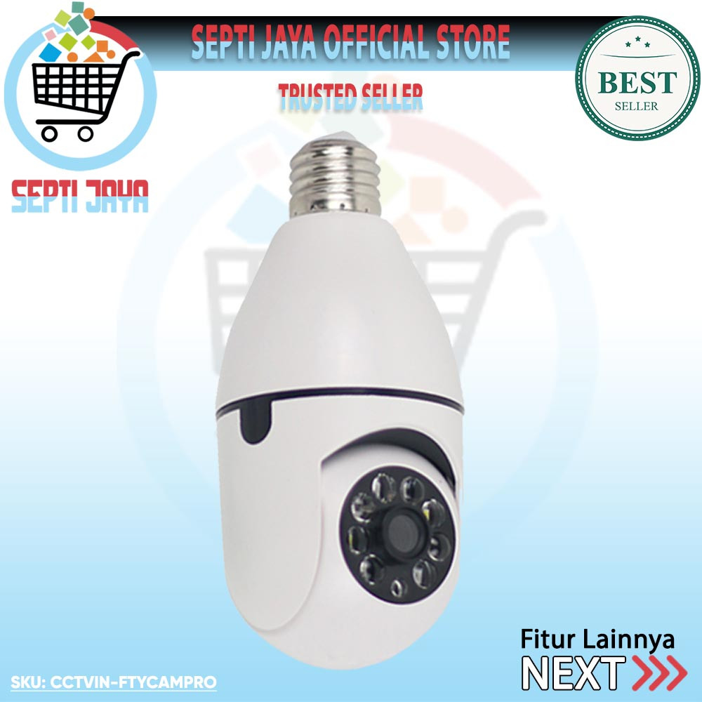JAMIN MURAH IP Camera CCTV Wifi Wireless 360 Panorama Model Fitting Lampu Bohlam Bulb E27 PTZ Kamera