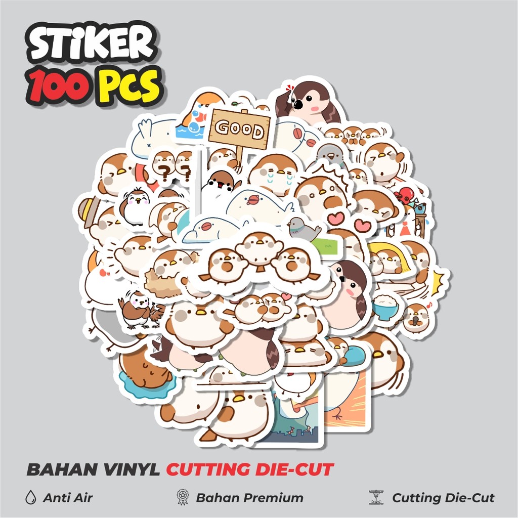 

Terbaru! 50 pcs Sticker Hewan Burung Pipit Dekorasi Lucu Kreatif untuk Notebook, Skateboard, HP