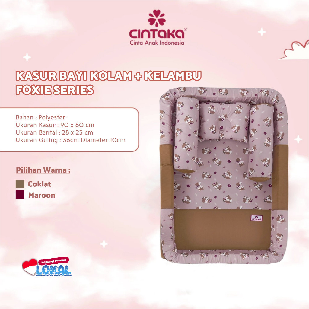 Cintaka Kasur Bayi Kolam Dan Kelambu Foxie Series - Kasur Bayi Cintaka CBK4042