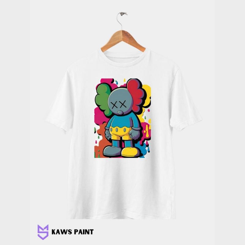 Kaws Paint - Mack Saint Premium Cotton Shirt Vintage print patterned short sleeves  Casual Menswear 