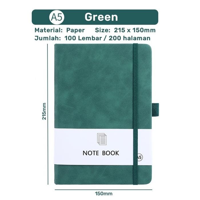 

R P e Notebook A5 Buku catatan aesthetic Buku tulis agenda Bullet Book journal Diary planner multicolor Scrapbook jurnal untuk sekolah kantor pelajar Paper - Green A5
