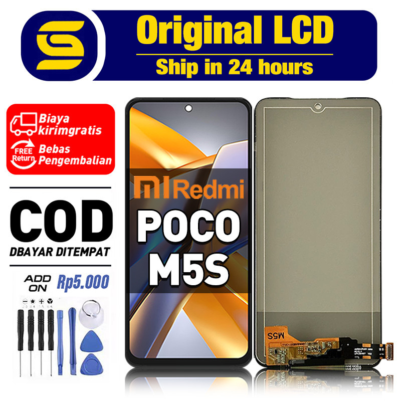 Lcd POCO M5S Original Touchscreen Fullset For Glass Digitizer Ori Asli Cod