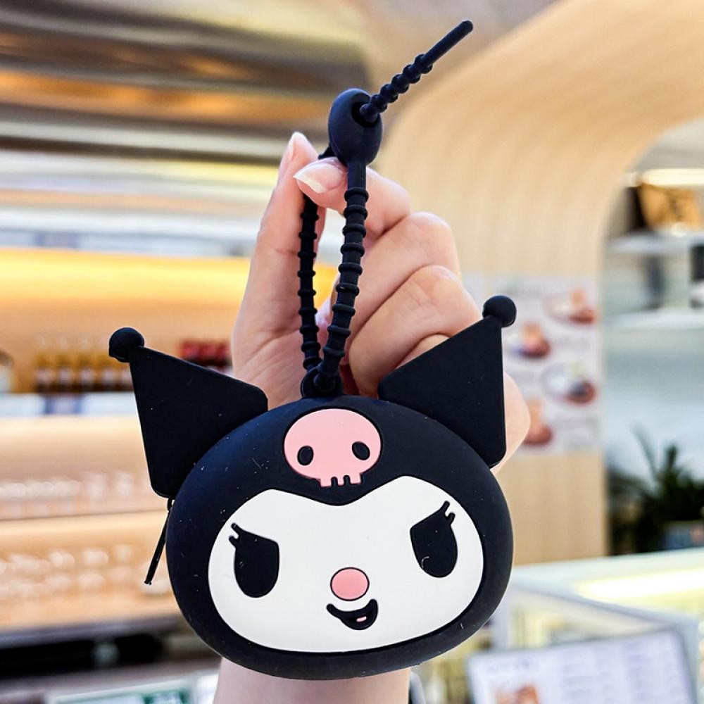

Miniso Kuromi Keroppi Coin Purses Keychain Cute Silicone Earphone Storage Bag Female Schoolbag Pendant Wallet Gift for Friends