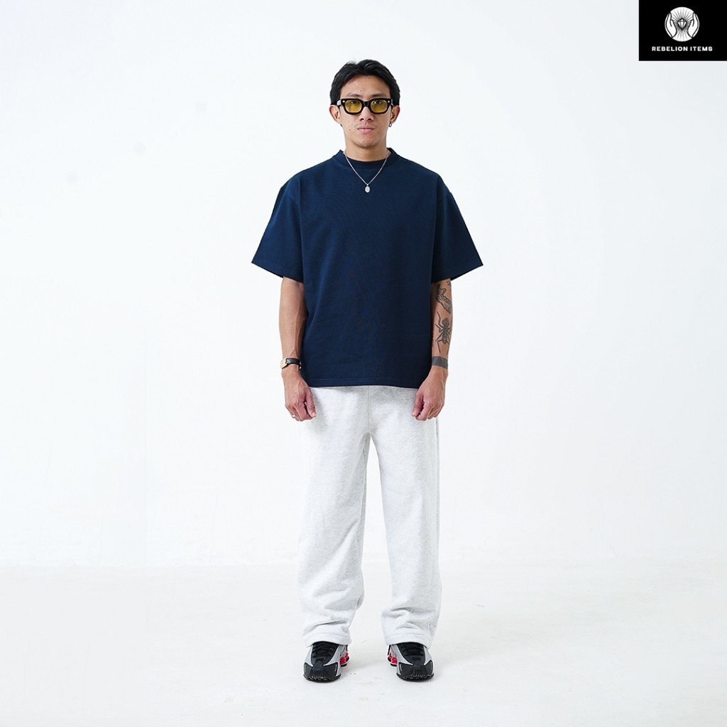 All Around Faded Boxyfit Tshirt Navy 235GSM