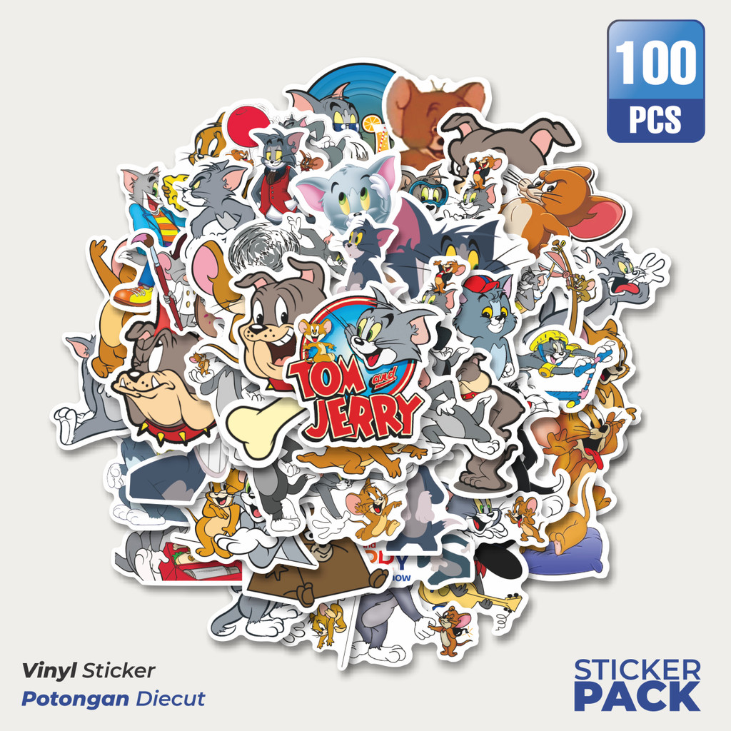 

Stiker Vinyl Sticker Kartun Tom And Jerry Waterproof Aesthetic- Untuk Laptop, Motor, dan Helm - Paper Stationery Pack