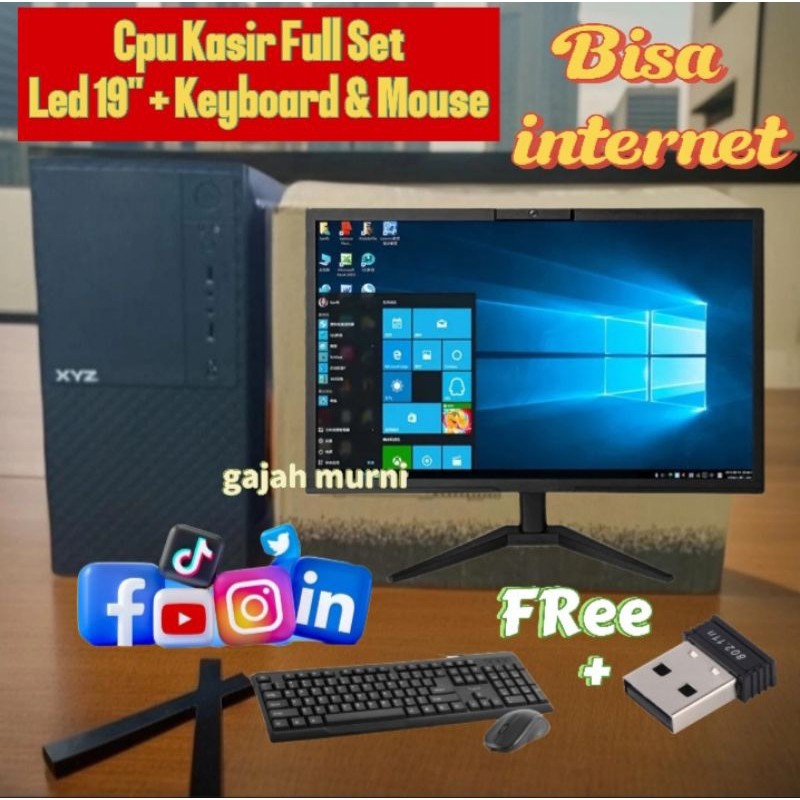 Pc Komputer Full set Core i3 4160 Ram 16gb | SSD 512 - Monitor Komputer H81 Nvme Baru