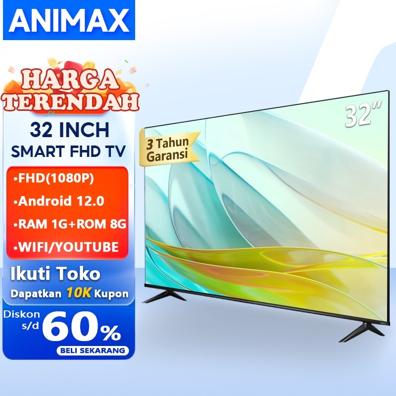 PROMO Animax Sakura Smart TV LED 32 INCH TV Digital 32 Inch Televisi LED Murah FHD Youtube Wifi WEB 