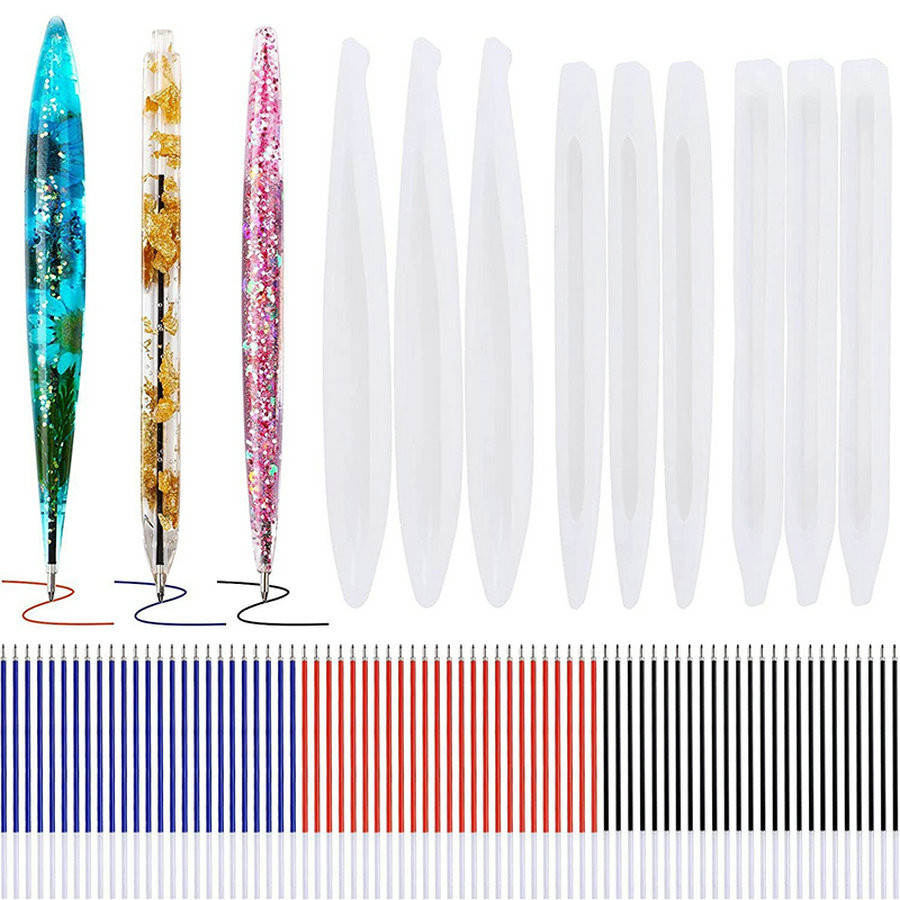

Pen Shape Resin Mold Kit Ballpoint Pen Silicone Molds Epoxy Resin Molds Resin Casting Molds for DIY Resin Crafts Making