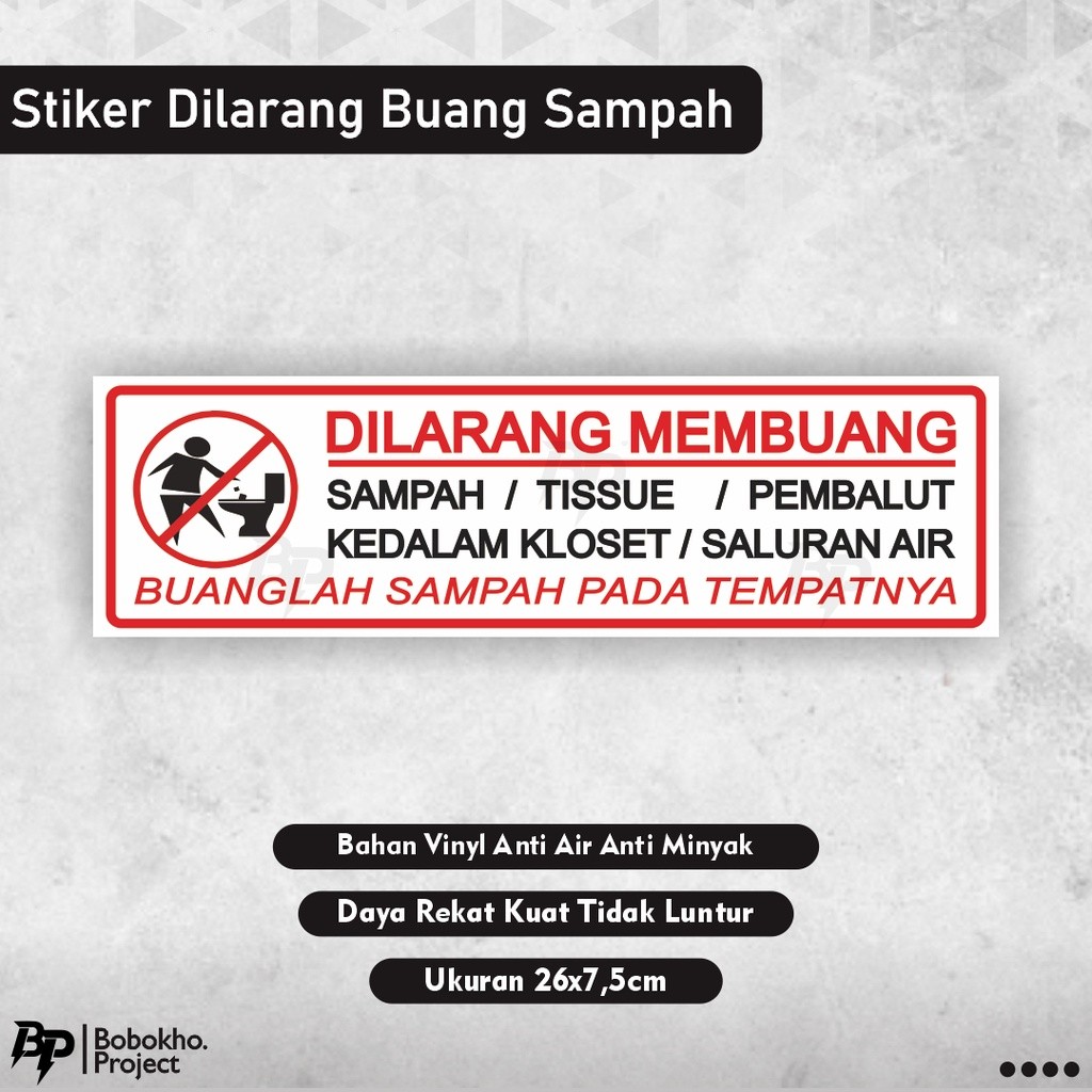 

Stiker Dilarang Buang Sampah ke Kloset / Stiker Kloset / Stiker Dilarang Buang Sampah Kedalam Kloset / Dilarang Buang Tisu Pembalut Kedalam Kloset / Sticker Toilet / Sticker Kloset