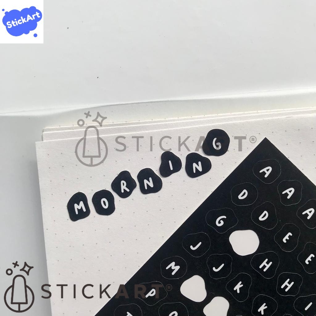

[STICKART] Milky alphabet sticker/ stiker jurnal/stiker huruf BAHAN DAN KWALITAS PREMIUM