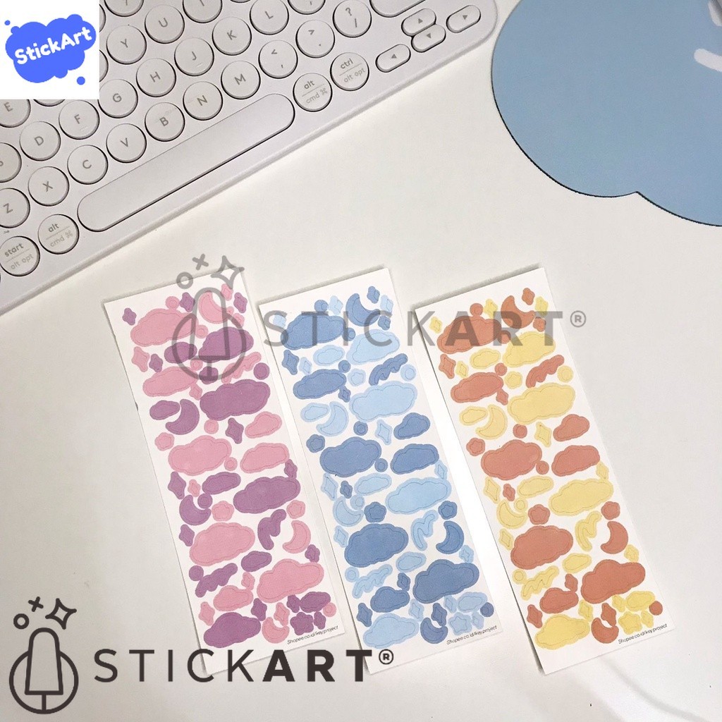 

[STICKART] Stiker Awan/ Cloud Sticker untuk Dekorasi Jurnal/ Aesthetic Sticker BAHAN DAN KWALITAS PREMIUM