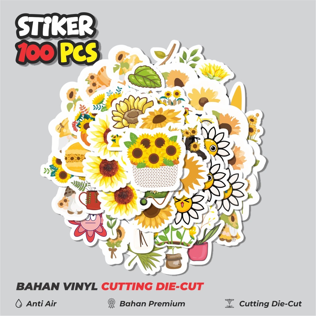 

Terbaru! 50 pcs Sticker Kartun Bunga Aster Elemen Kawaii Dekorasi Lucu Kreatif untuk Notebook, Skateboard, HP