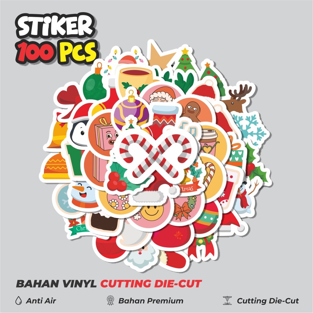

Terbaru! 50 pcs Sticker Natal Dekorasi Lucu Kreatif untuk Notebook, Skateboard, HP