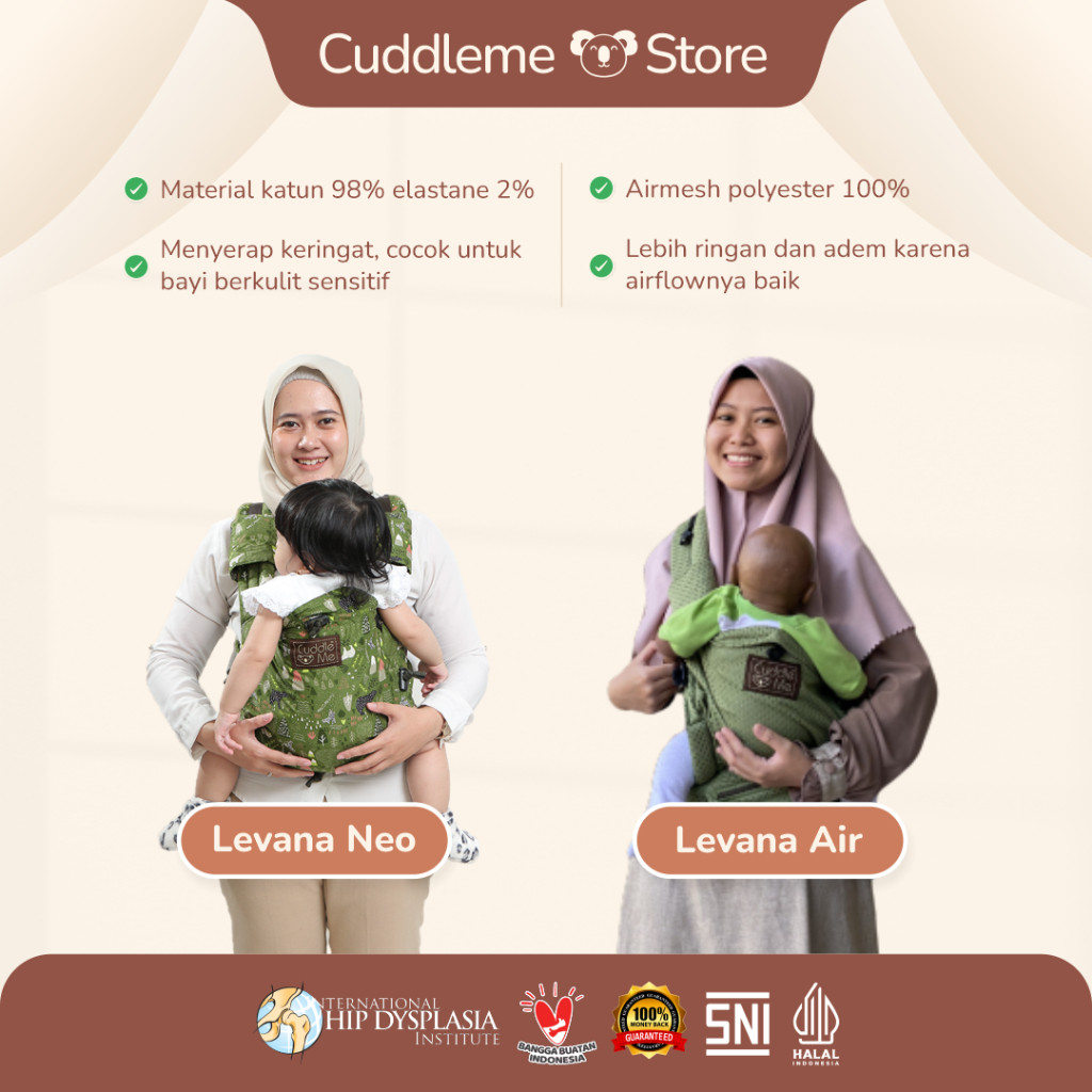 CUDDLEME   Gendongan Bayi New Born sd BB 17kg - Gendongan bayi kanguru SSC  M Shape
