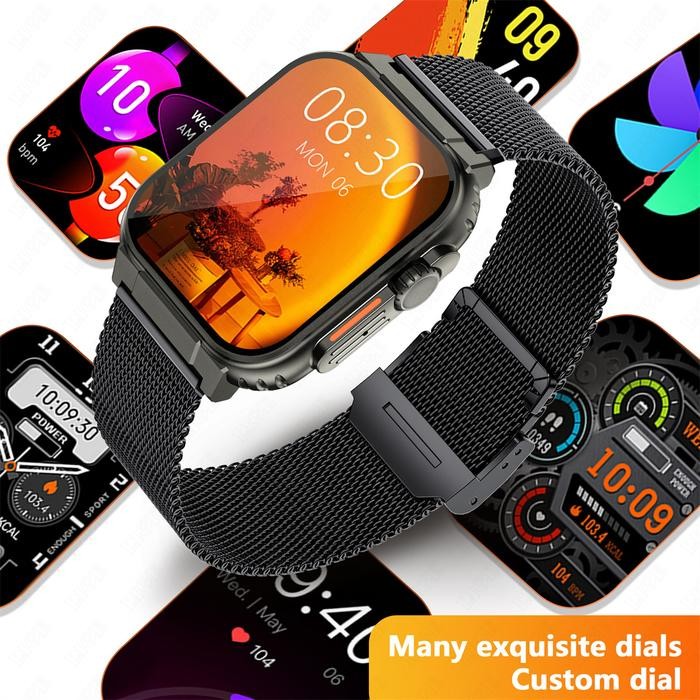 LIGE AMOLED Jam Tangan Pintar Pria Panggilan Bluetooth Gelang Olahraga Tahan Air IP68 Siaga Panjang 