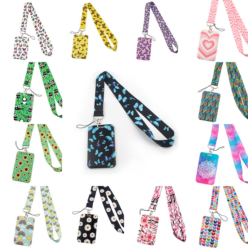 

Wholesale Monarch Butterfly Lanyard Business Credit Card Holder Neck Strap Keychain Hang Rope ID Badge Holder Lariat Lasso