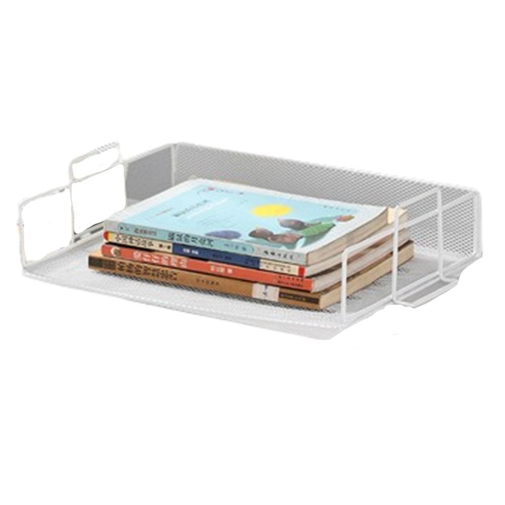 

Single Layer File Storage Rack a4 Stackable Letter Tray Organizer Sturdy Space Saving Desktop Document Shelf School