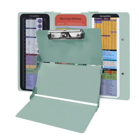 

﻿ nursing clipboard Nursing Edition Cheat Sheets Aluminum 3 Layers Foldable Clipboard Nursing Clipboard Foldable Clipboard Medic