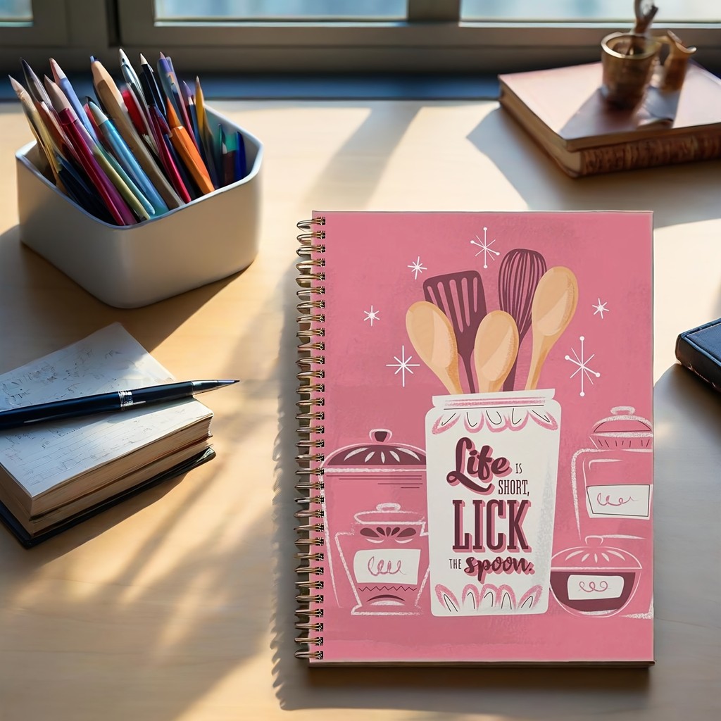 

Recipe Spiral Notebook/Journal, Ideal for Baking & Cooking Recipes, Baking Notebook | Whimsical Illustration | Durable Cover