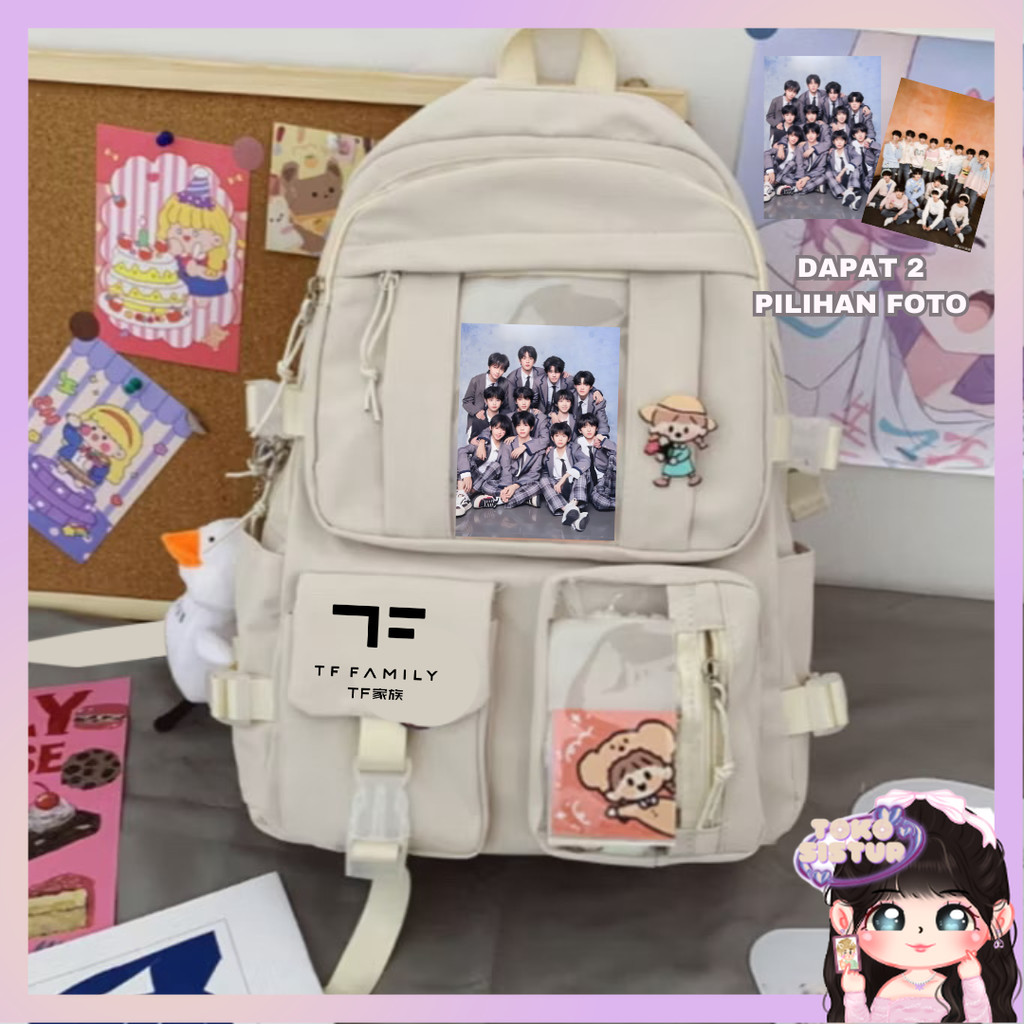 [TS ] TAS RANSEL TFFAMILY GEN 4 MURAH CANVAS TAS SEKOLAH AJARAN BARU TAS WANITA TAS CANTIK MODEL WAR