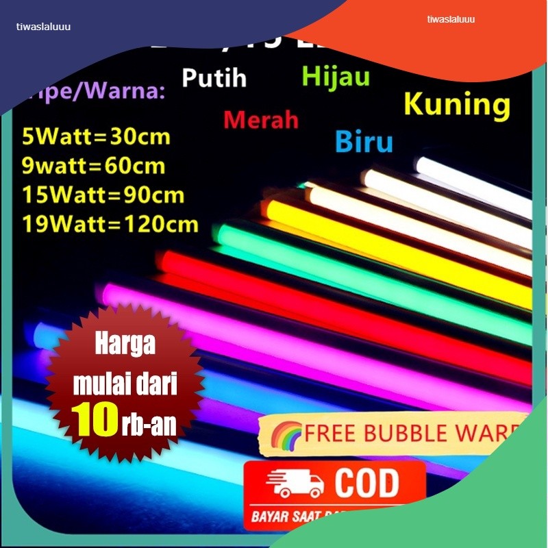 Lampu TL Neon T5 LED 5/9/15/19W Tube Warna Warni/Lampu Neon Led