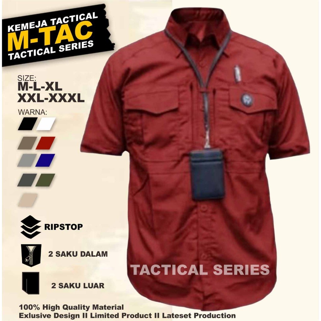 Baju Kemeja Tactical M-Tac Lengan Pendek / Kemeja PDL Taktikal Lapangan Pria Pendek