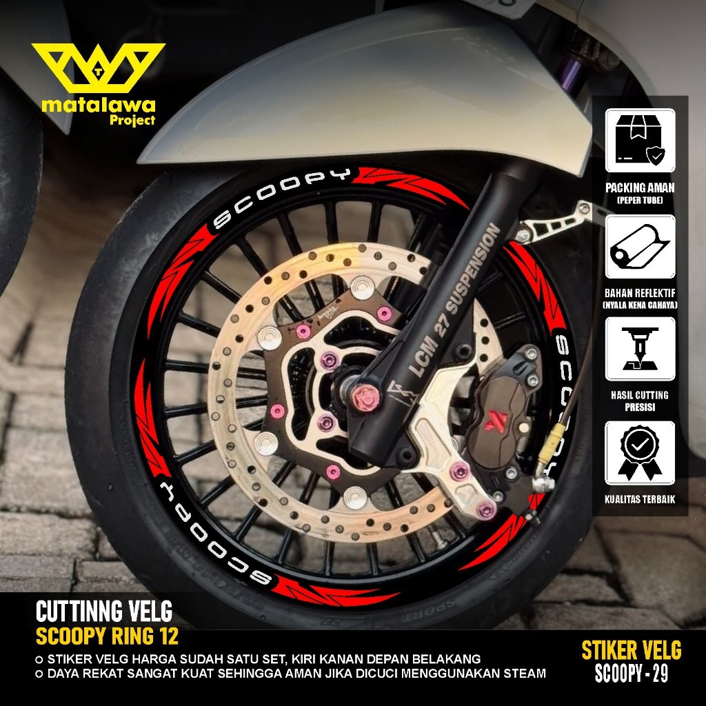 Stiker Cutting Velg Motor honda Scoopy prestis R12 2020 23 Sticker lis variasi velk prestige 29 COD