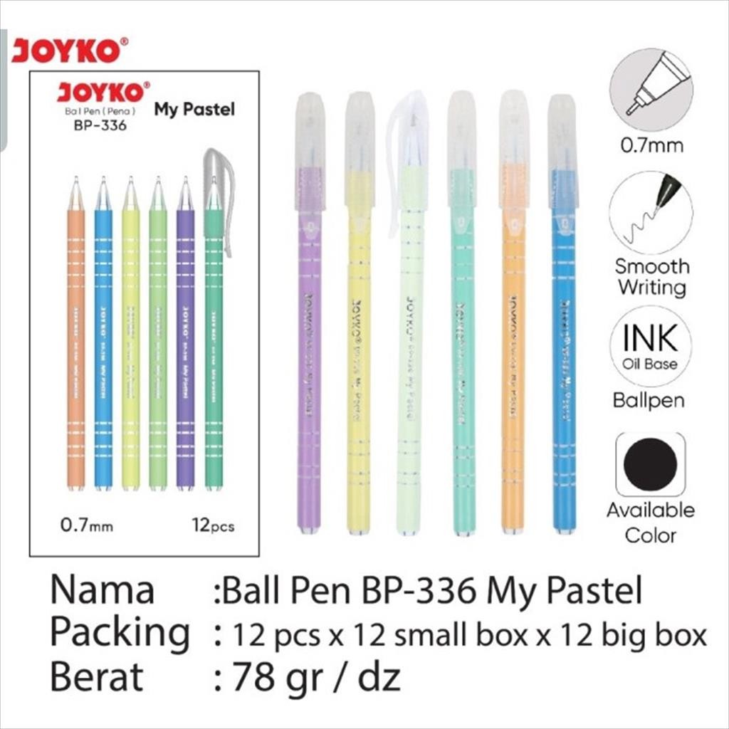 

[D] Ball Pen Joyko BP-336 MY Pastel (12pcs)