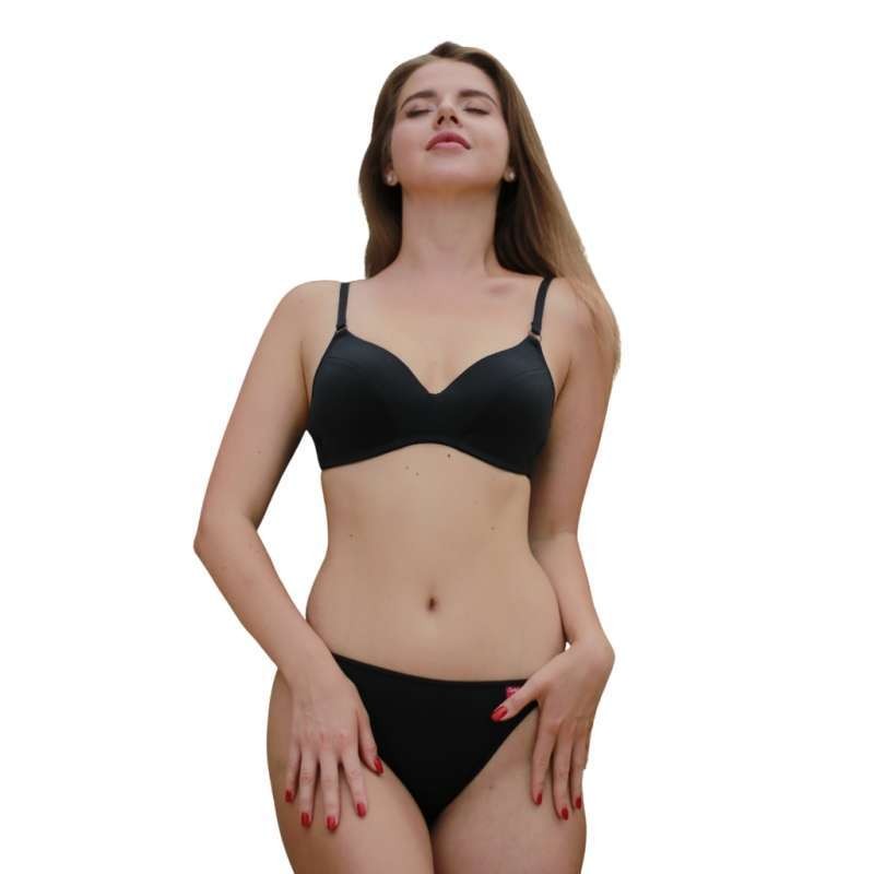 LIDILY - Paket Bikini Women Top Triangle Basic Cd Dan Bh | Bra Pantai Lingerie Sexy | OOTD Mantai BH