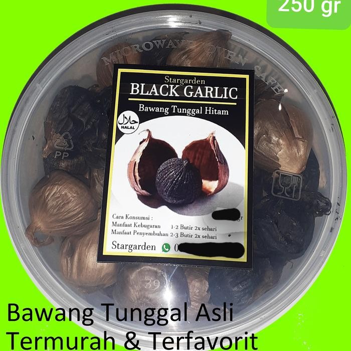 

Black Garlic 250gr Bawang Putih Tunggal Lanang Hitam BESAR
