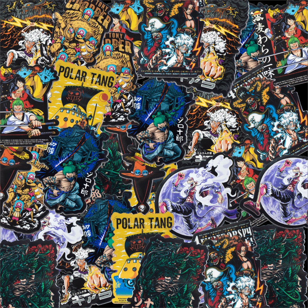 

JASTIP Sticker Anime One Piece Series Original Fan Art Luffy Zoro Strawhat Pirates Gear 5 Mugiwara Stiker