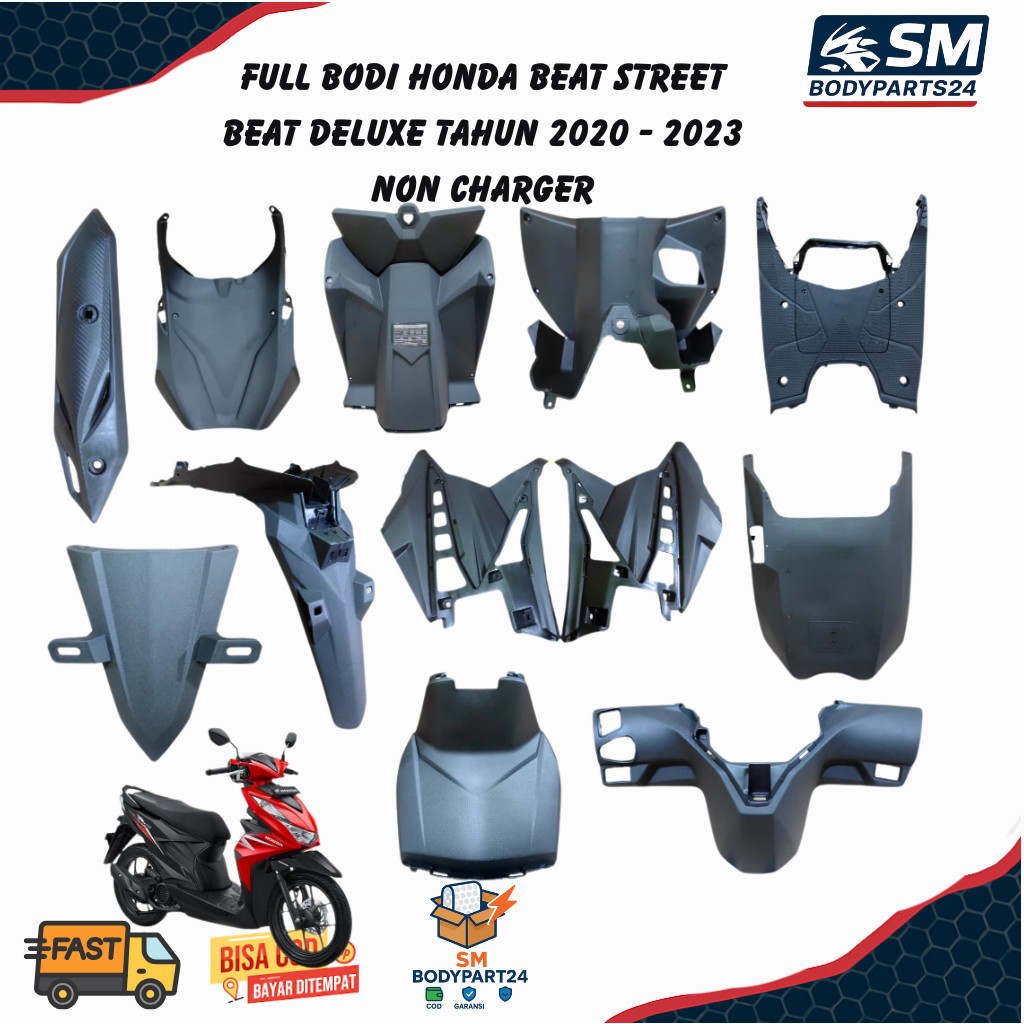 Cover Body Full Kasar Set Honda Beat Deluxe Beat All New 2020 2021 2022 2023 / Body Kasar Beat