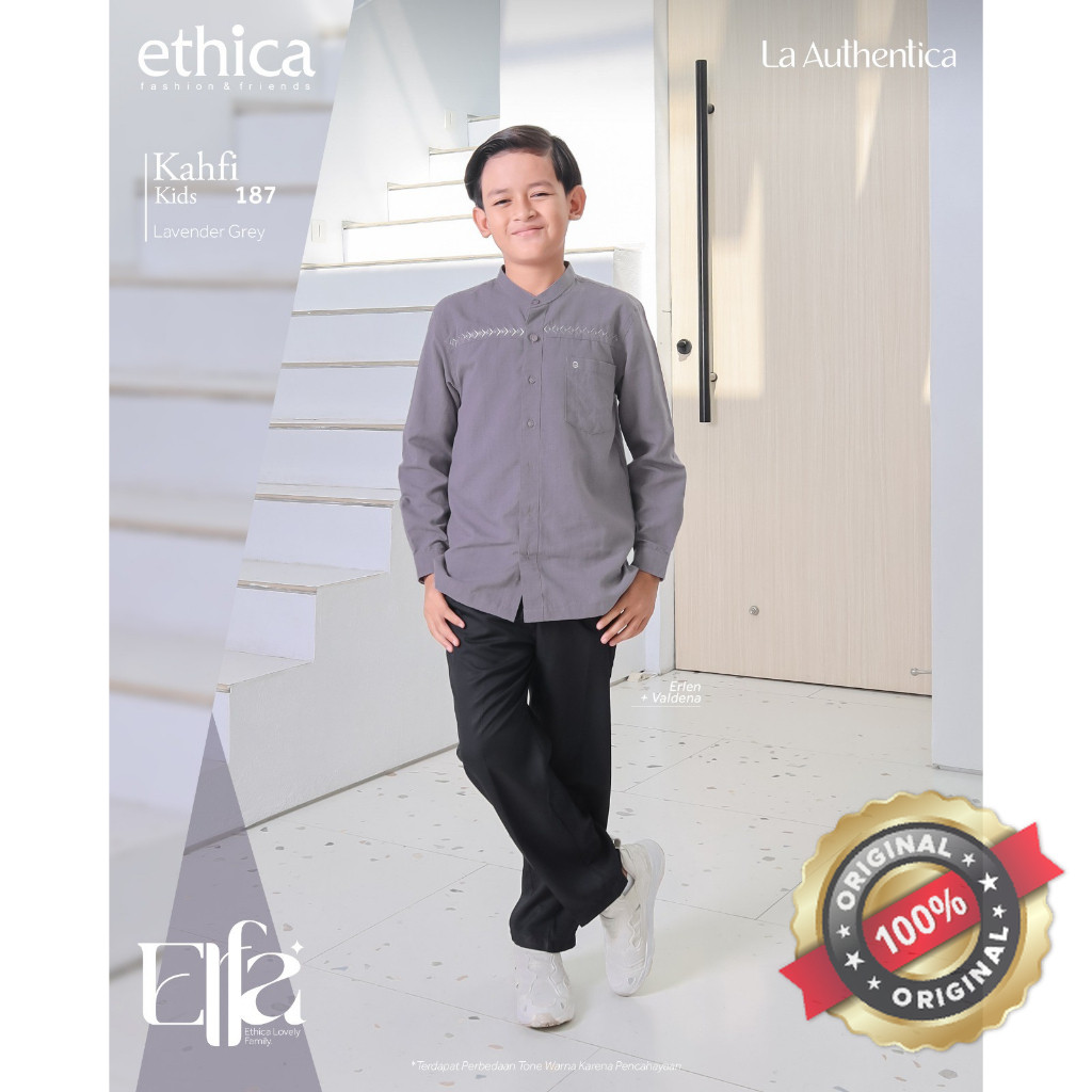 koko anak ETHICA kahfi kids 187 lavender grey. koko anak abu lengan panjang