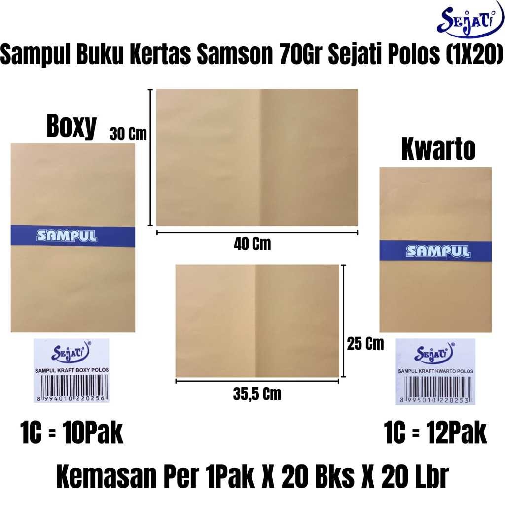 

Sampul Buku Tulis SEJATI Samson Polos Kwarto/Boxy (20 lembar)